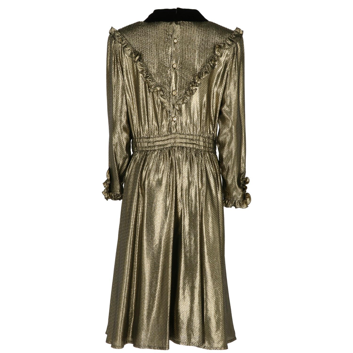 1980s Valentino gold lurex Dress In Excellent Condition In Lugo (RA), IT