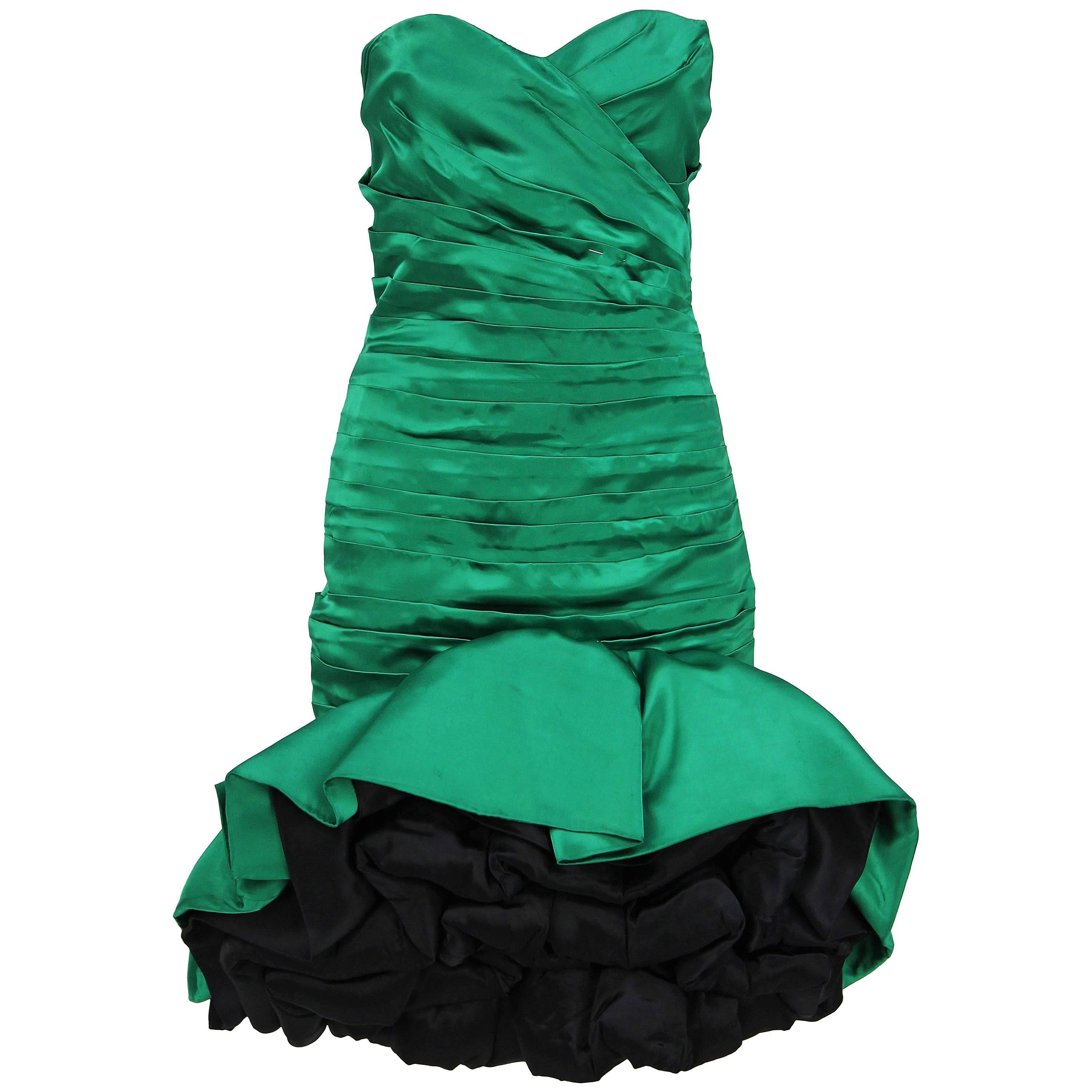 1980s Handmade green Short Dress