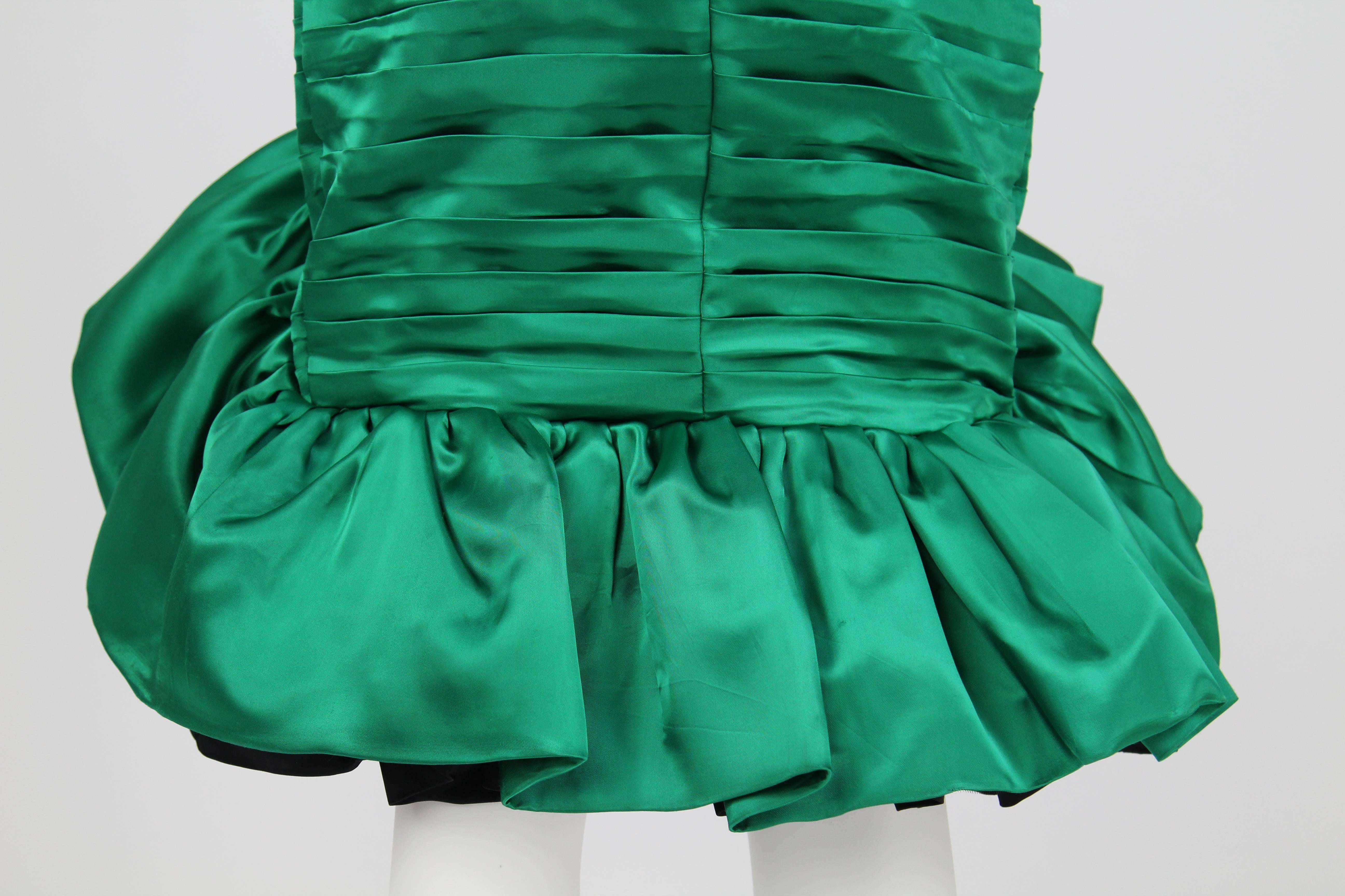 Women's 1980s Handmade green Short Dress