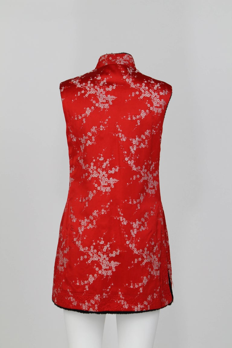 60’s Red Floral Print Vest Top