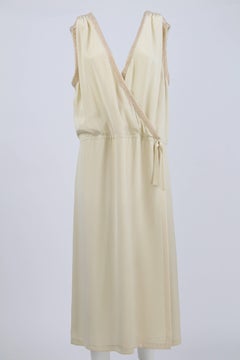 Mosè Artisanal Off-white Silk Dress