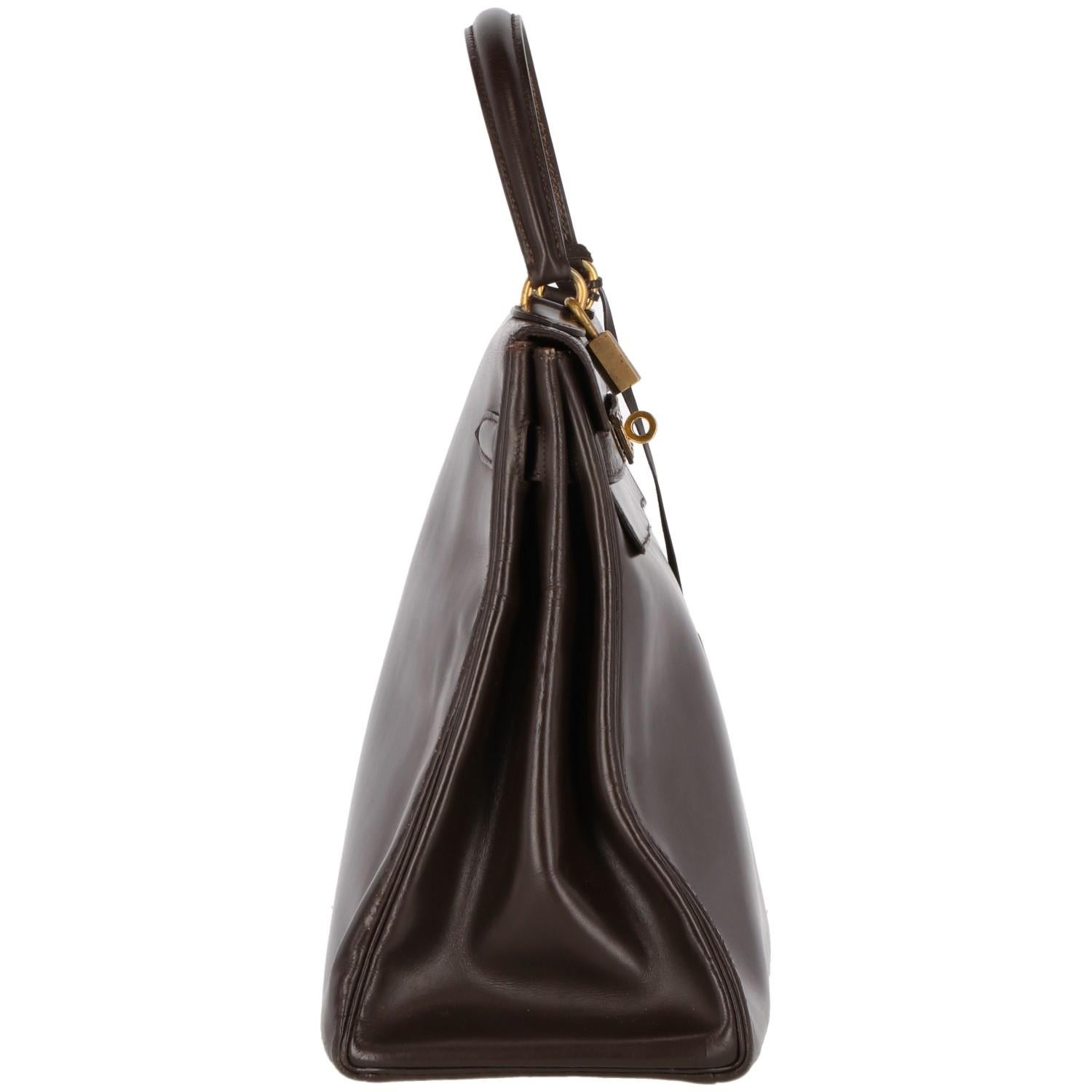 1966s Hermès Vintage Brown Leather Kelly Bag In Fair Condition In Lugo (RA), IT