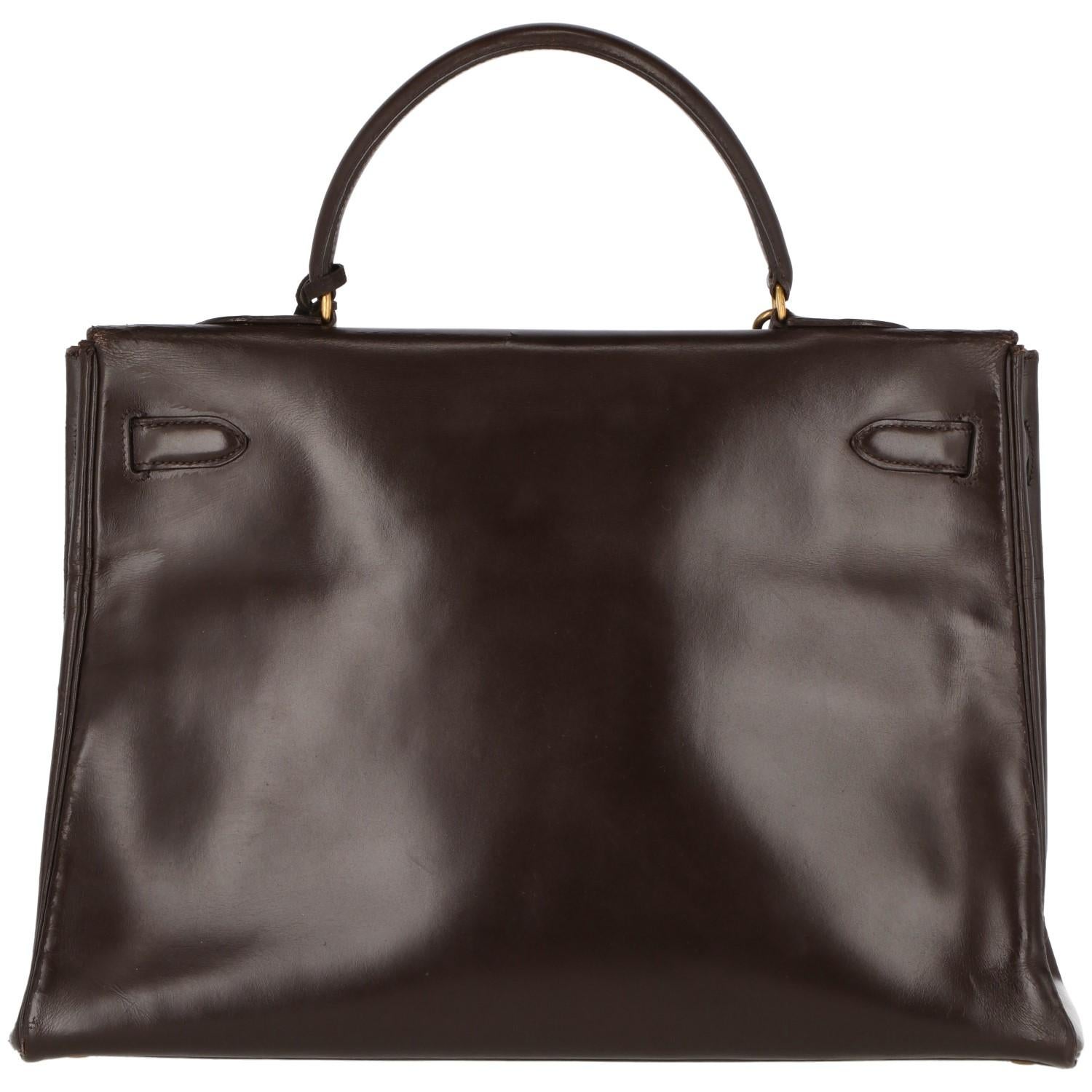 Women's or Men's 1966s Hermès Vintage Brown Leather Kelly Bag