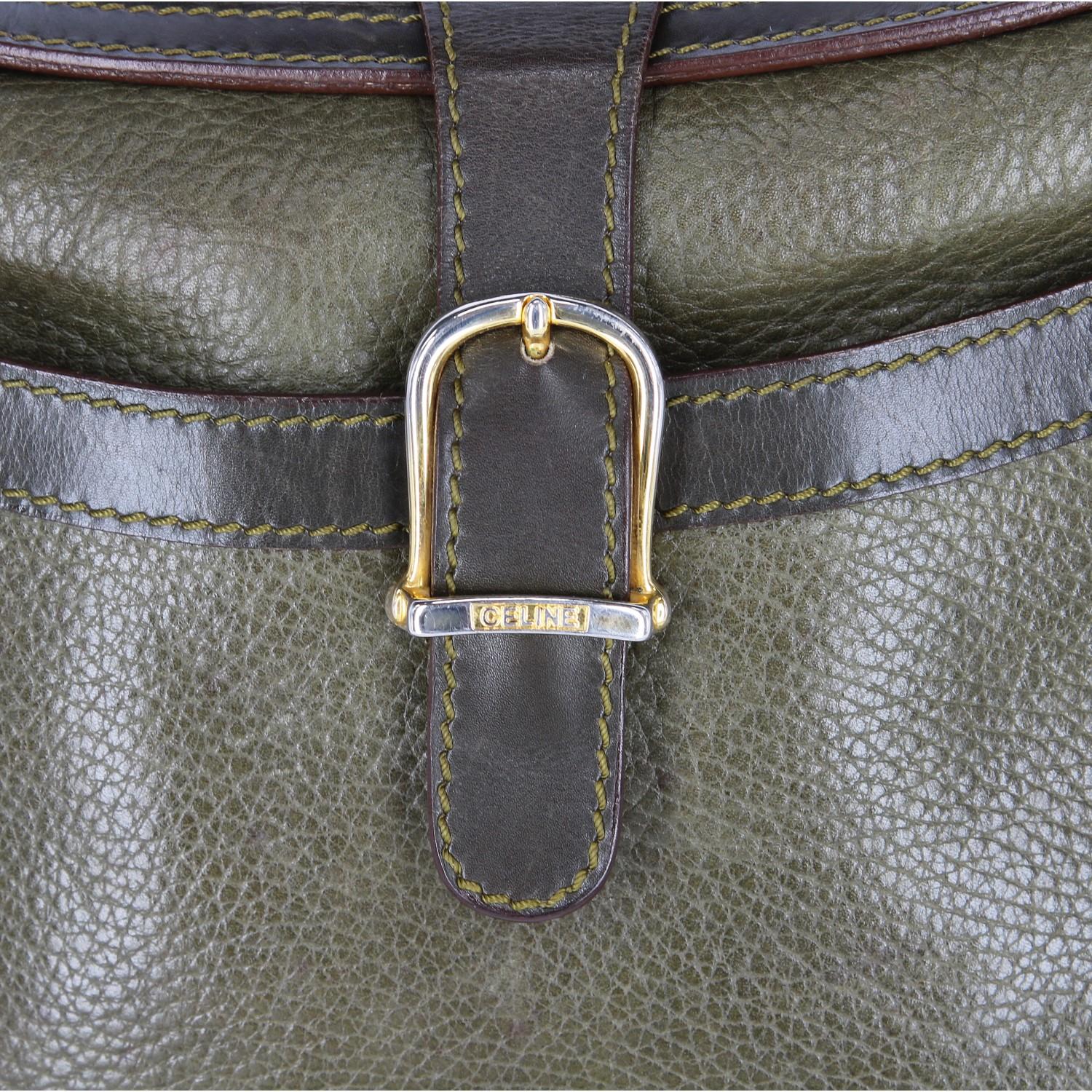1970s Céline Vintage Green Leather Bag 2