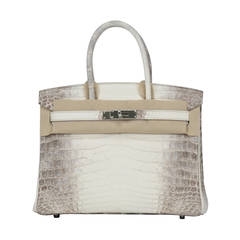 Hermès Birkin 30 Matte Himalayan Niloticus Crocodile Bag For Sale at 1stDibs