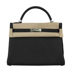 2014 KELLY BAG II Retourne 32cm Black Palladium Hardware