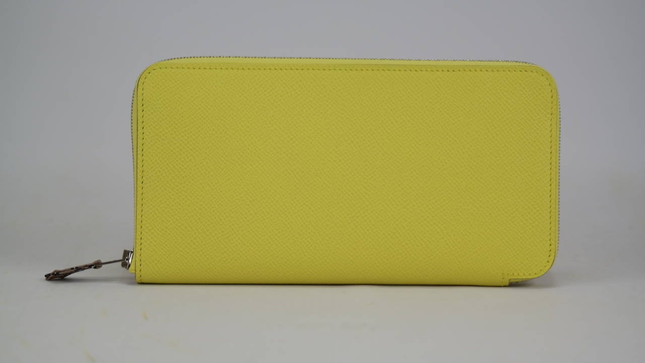 2014 Hermes Portefeuille Silk in Classique Soufre/Argile color at ...  
