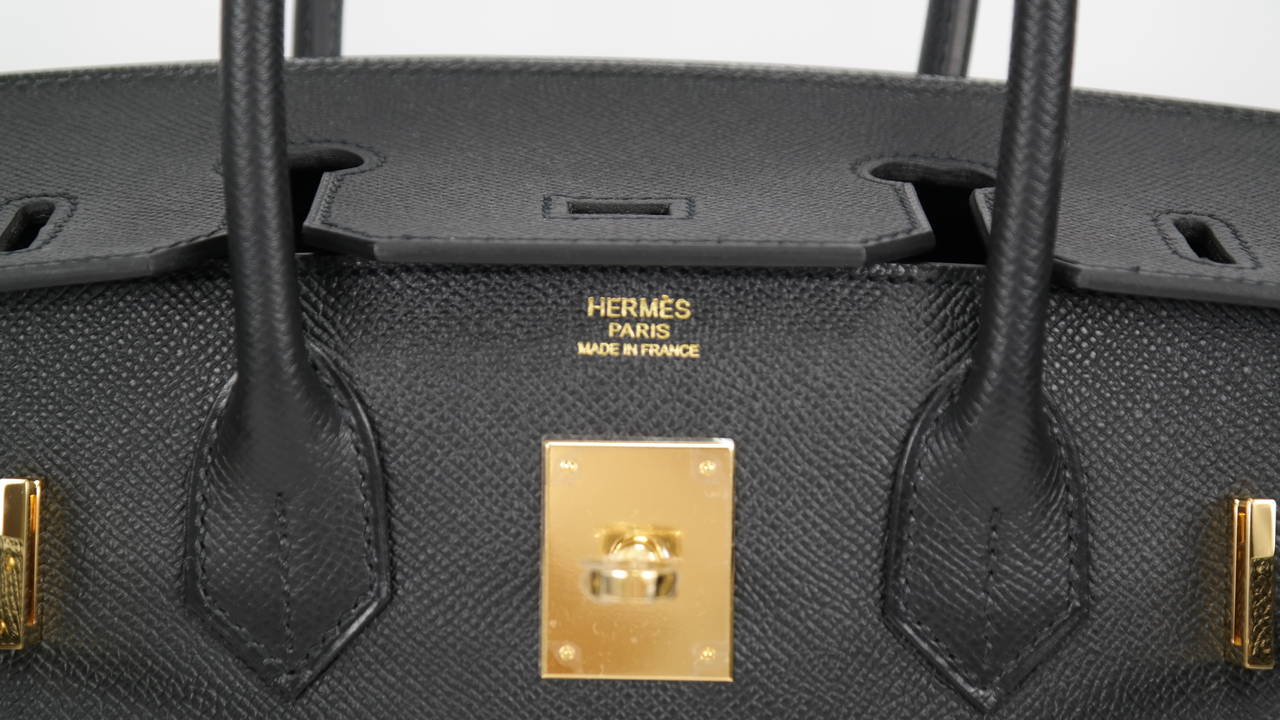 HERMES Birkin Bag 30cm Black Veau Togo Gold Hardware at 1stdibs