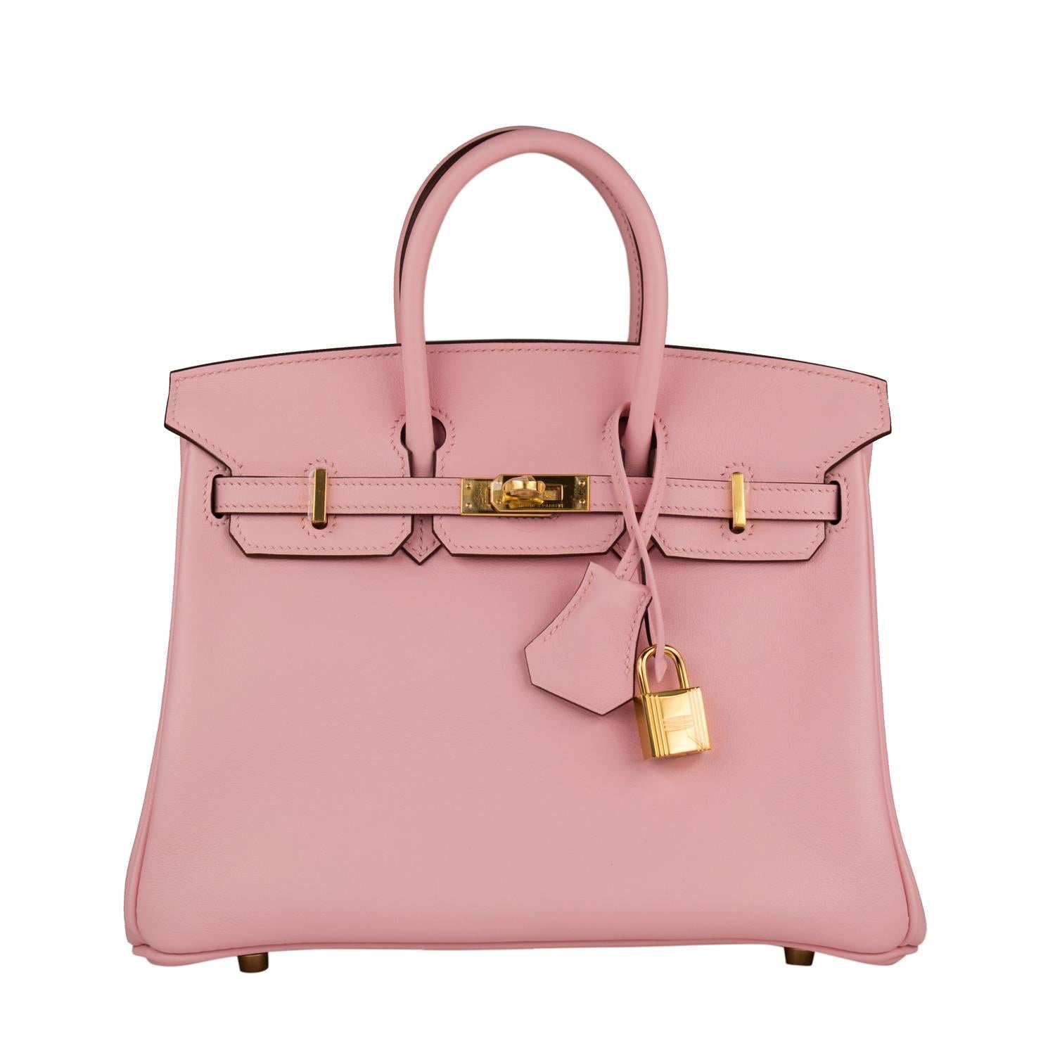 Hermes Handbag Birkin 25 Swift Pink Sakura Gold Hardware 2016.