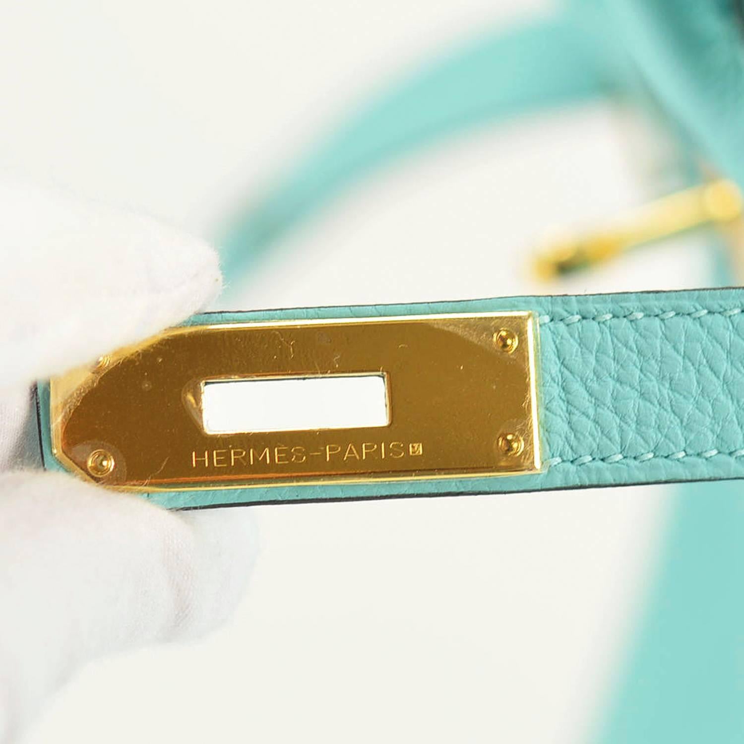 HERMES Birkin bag 30 Togo Blue Atoll Gold Hardware 2015 1