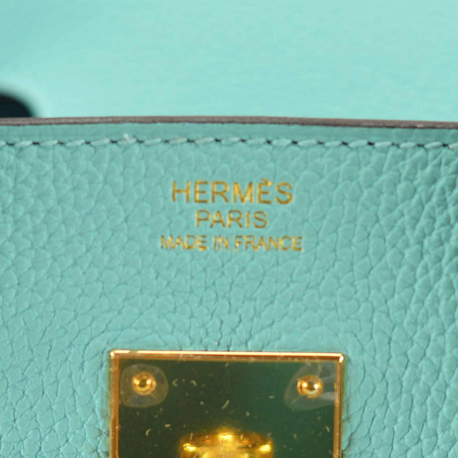 HERMES Birkin bag 30 Togo Blue Atoll Gold Hardware 2015 3