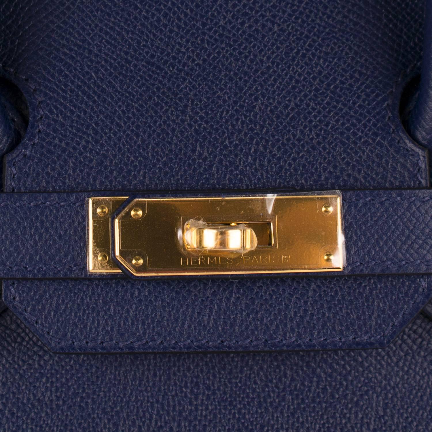 Women's Hermes Handbag Birkin 30 Veau Epsom Bleu Saphir Gold Hardware 2016.