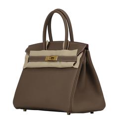 Hermes Birkin 30 18 Etoupe Togo Leather Gold Hardware 2016.