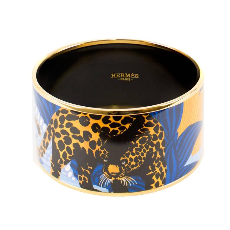 Hermes Bracelet email Jungle of Eden Pollen et Azur plaque Gold XL 2016 ...