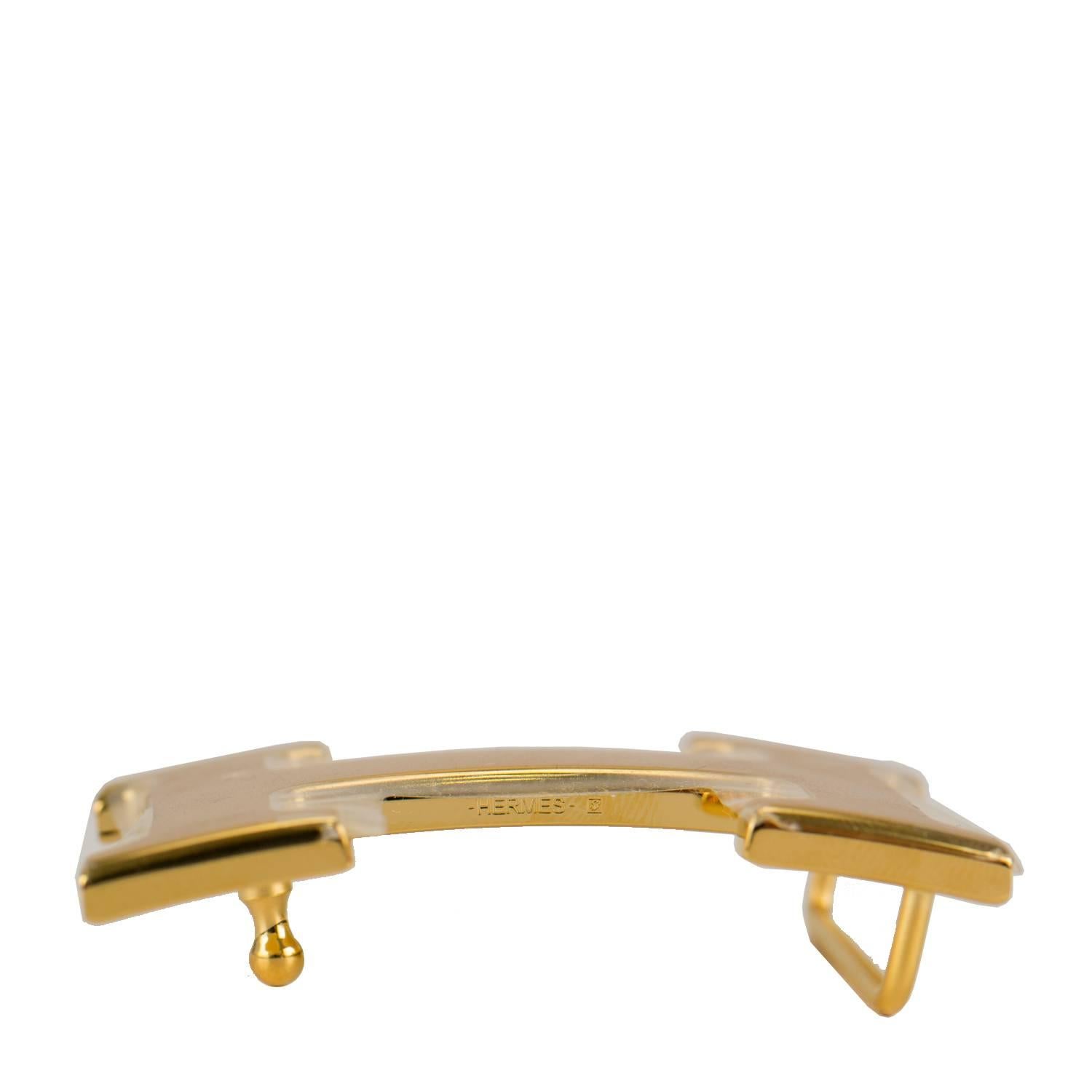 Men's Hermes Belt H 32mm Box Togo Noir/Orange size 85 + Boucle Gold 2016