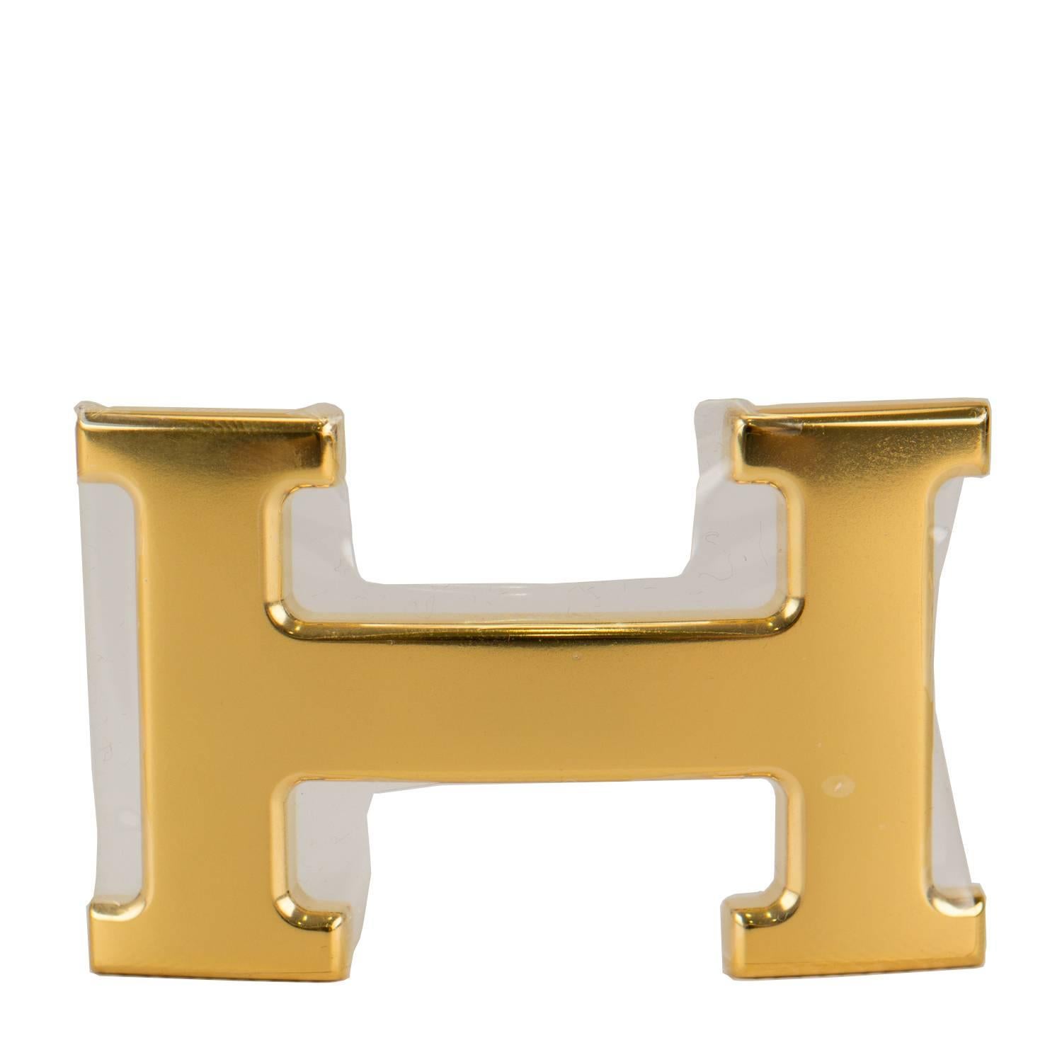 Hermes Belt H 32mm Box Togo Noir/Orange size 85 + Boucle Gold 2016 1