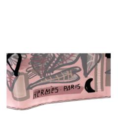 Hermes carre 100% Silk 90 CM Modernisme Tropical Rose Pale/Argile/Grey Color