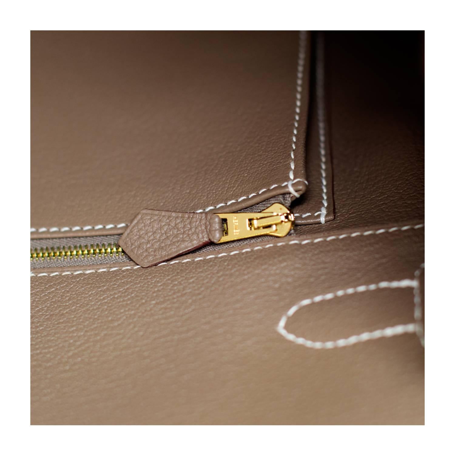 Hermes Birkin 35 Togo Leather 18 Etoupe Color Gold Hardware 2016. 1