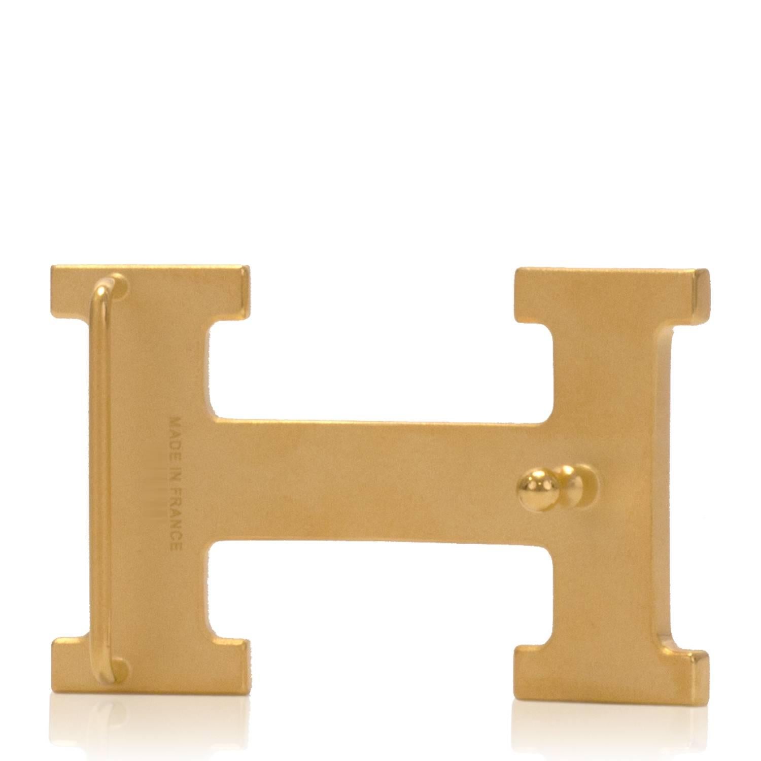 Hermes Belt H Reversible Box/Togo Leather Noir/Chocolat Color Boucle H Gold 2016 1