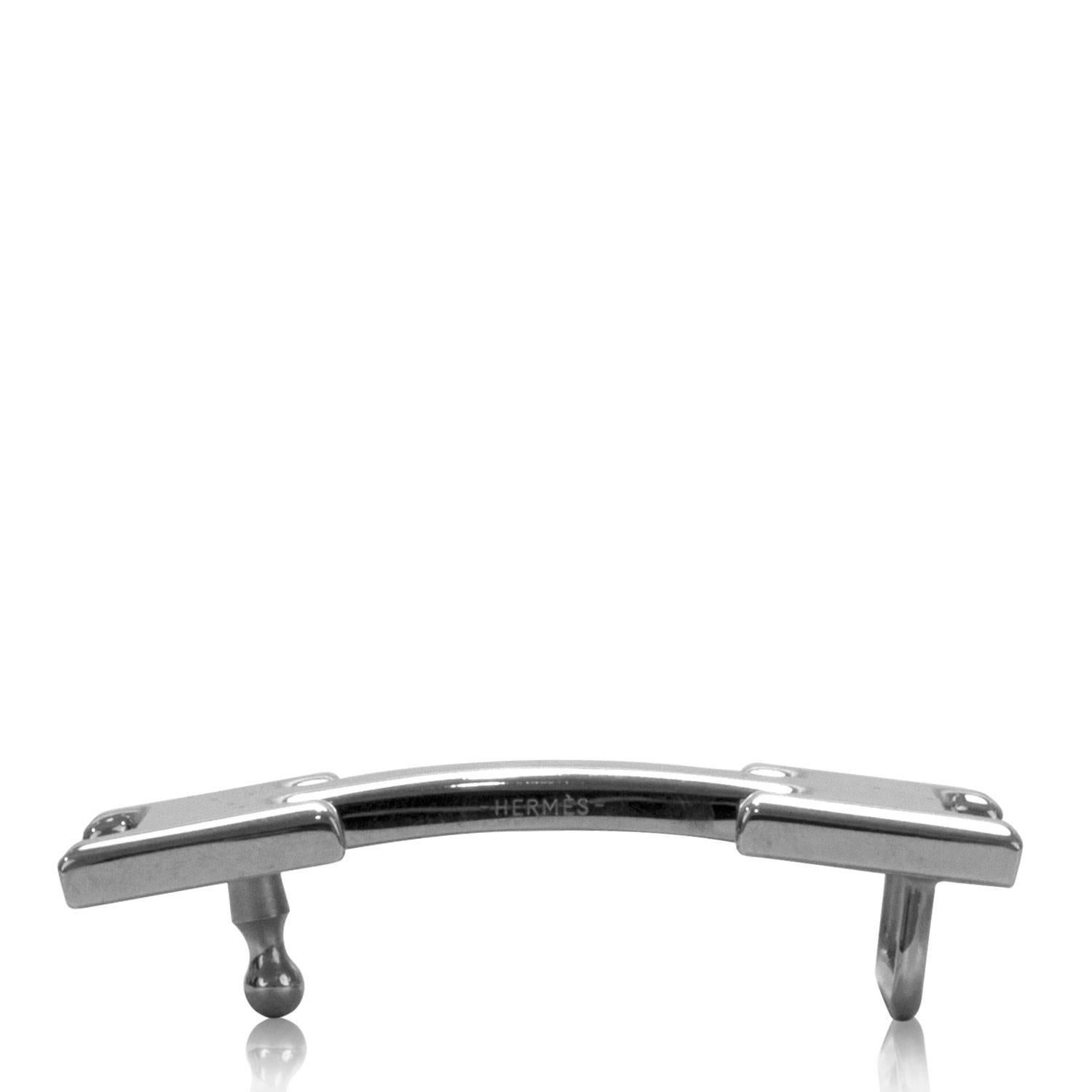 Hermes Belt  Box/Togo Leather Noir/Chocolat Color Boucle H Palladium Hardware 20 1