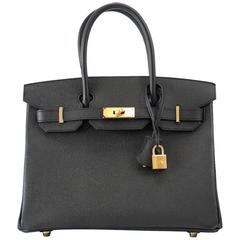 Hermes Handbag Birkin 30 Epsom Black 89 Gold Hardware 2016