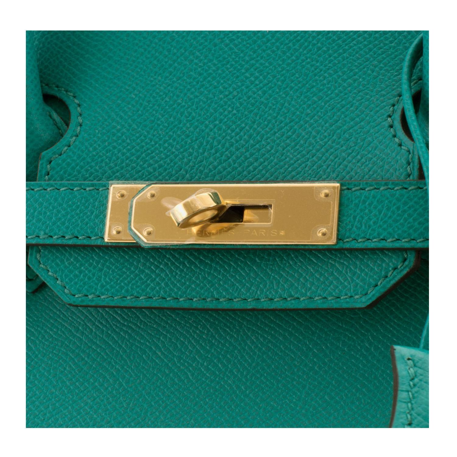 Hermes Handbag Birkin 30 Veau Epsom 7F Bleu Paon Gold Hardware 2016. 2