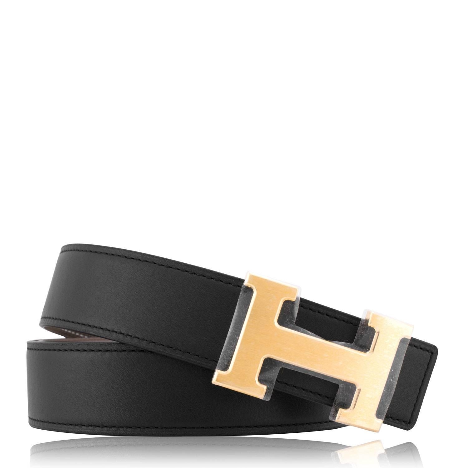 Hermes Belt 32MM Box/Togo Leather Noir/Etoupe 95CM Gold Hardware

Pre-owned and never used

Bought it in Hermes store

Color:  Black and Etoupe.

Composition: Leather Box/Togo 

Model: H.

Size: 95cm

Details:

 *Protective felt