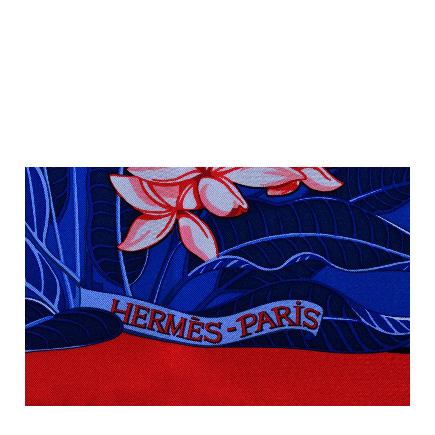 Hermes Carre Twill 100% Soie FLAMINGO PARTY ROUGE-VIOLET 2