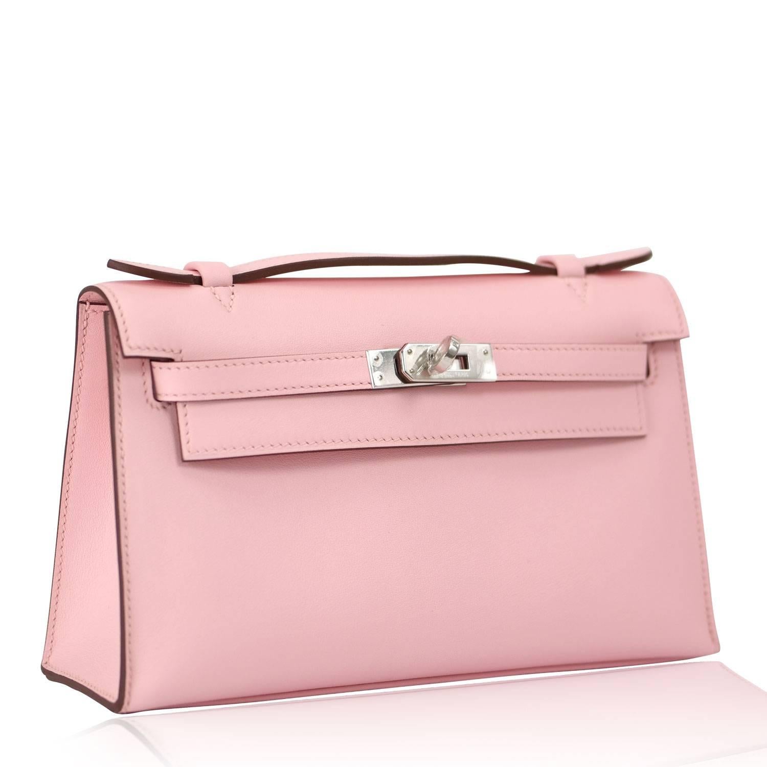 Hermes Mini Kelly Rose Sakura Palladium Hardware 2016.

Bought it in Hermes store in 2016

Pre-owned and never used.

Model: Mini Kelly

Dimension: 22cm width x 13cm height x 7cm length.

Leather; Swift

Color: Rose