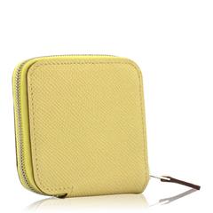 Hermes Purse "Silk in" Veau Epsom Leather inside Silk "Ex Libris" Jaune 2016