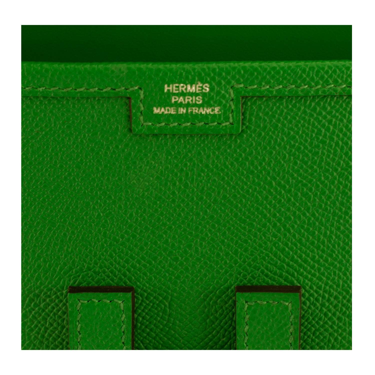 Women's or Men's Hermes Jige Elan 29 cm Epsom Leather 1K Bambou Color 2016