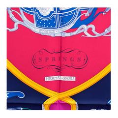Hermes Carre Twill 100% Soie 90x90 cm SpringS Fuchsia/Marine 2016