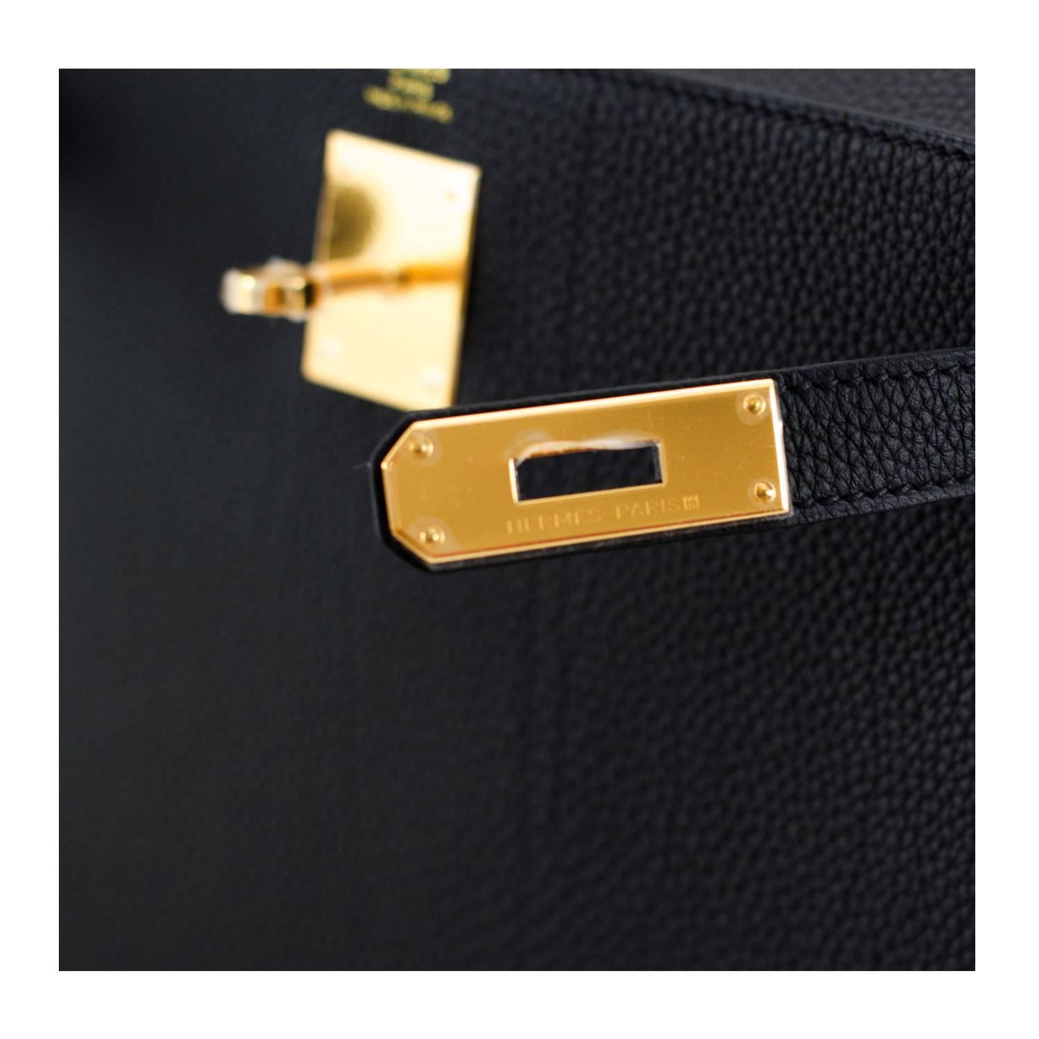 Hermes Kelly II 28 Retourne Togo Leather 89 Black Color Gold Hardware 2016 1