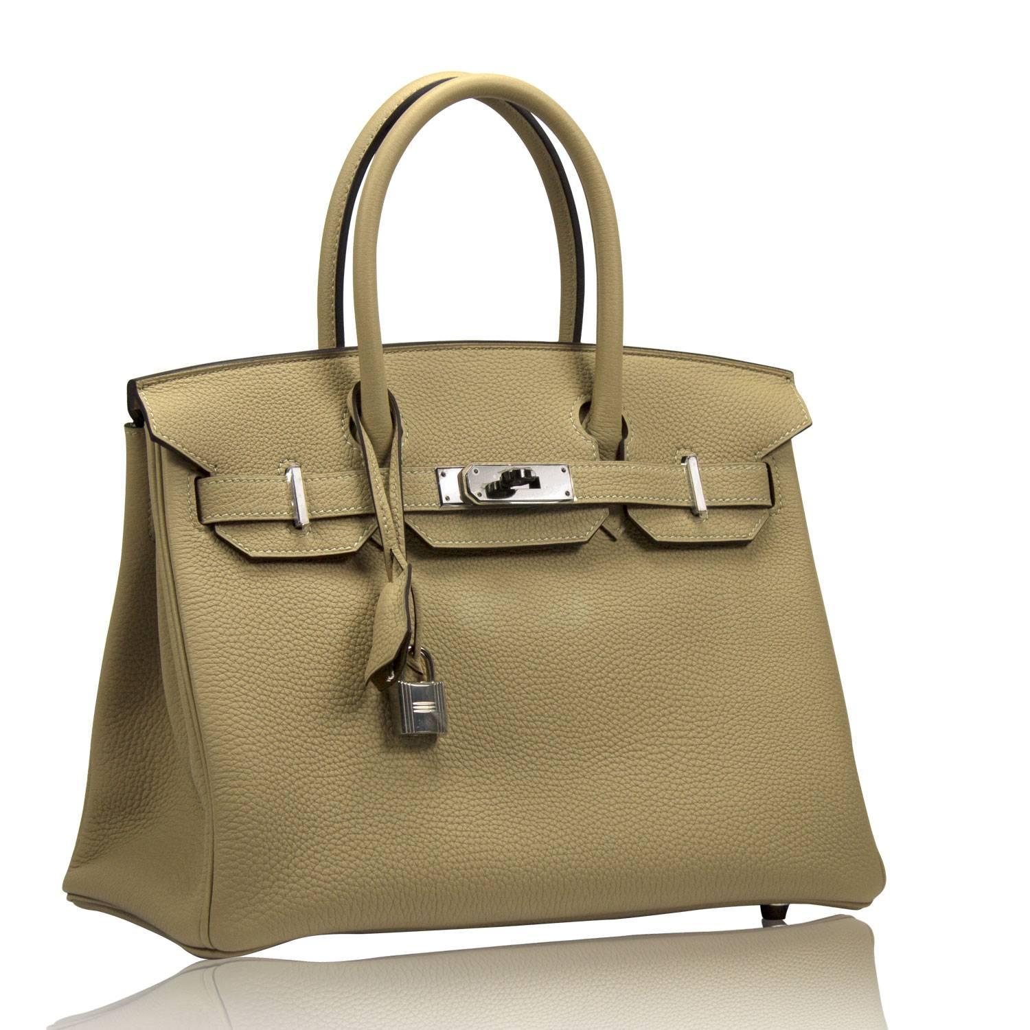 Hermes Handbag Birkin 30 Togo Leather S2 Trench Color Palladium Hardware 2016

NEW COLOR

Pre-owned and never used.

Bought it in Hermes store in 2016.

Composition: Leather.

Model: Birkin.

Size: 30cm width x 22cm height x 16cm