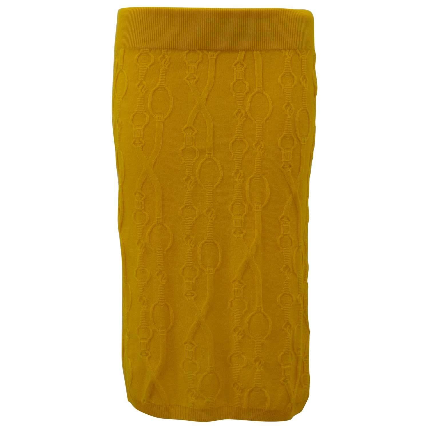Hermes Skirt Fines Torsades Size 36 Color Yellow 2015. For Sale