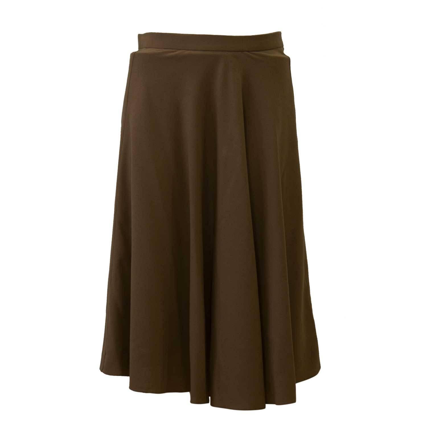 Hermes Skirt Georgette Wool Crepe Panell 36 Color Beige 2015. For Sale