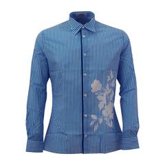 Hermes Shirt Flora Printed Silk Flower Accesory Blue Color 40 Size 2016.