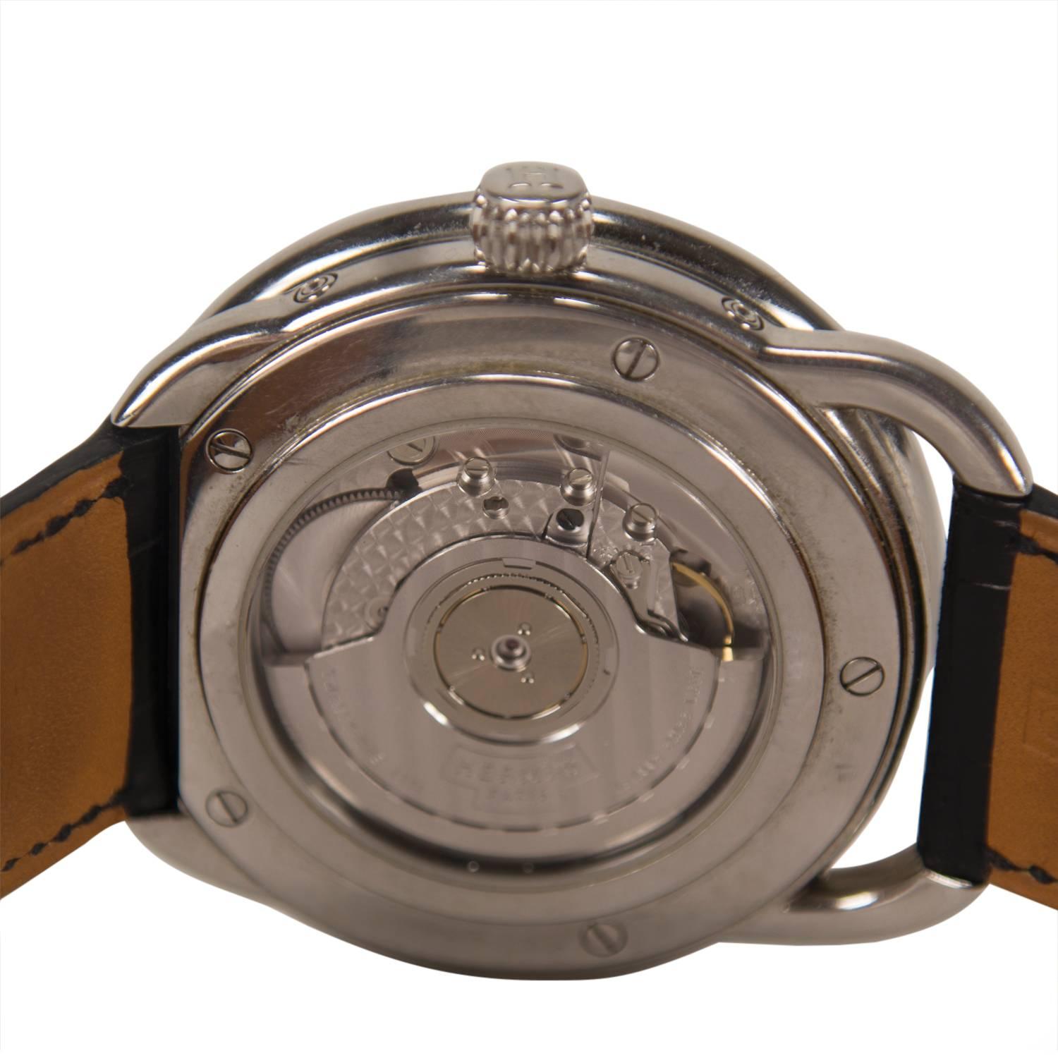 Artisan Hermès Arceau Watch Grande Lune Black 2012 For Sale