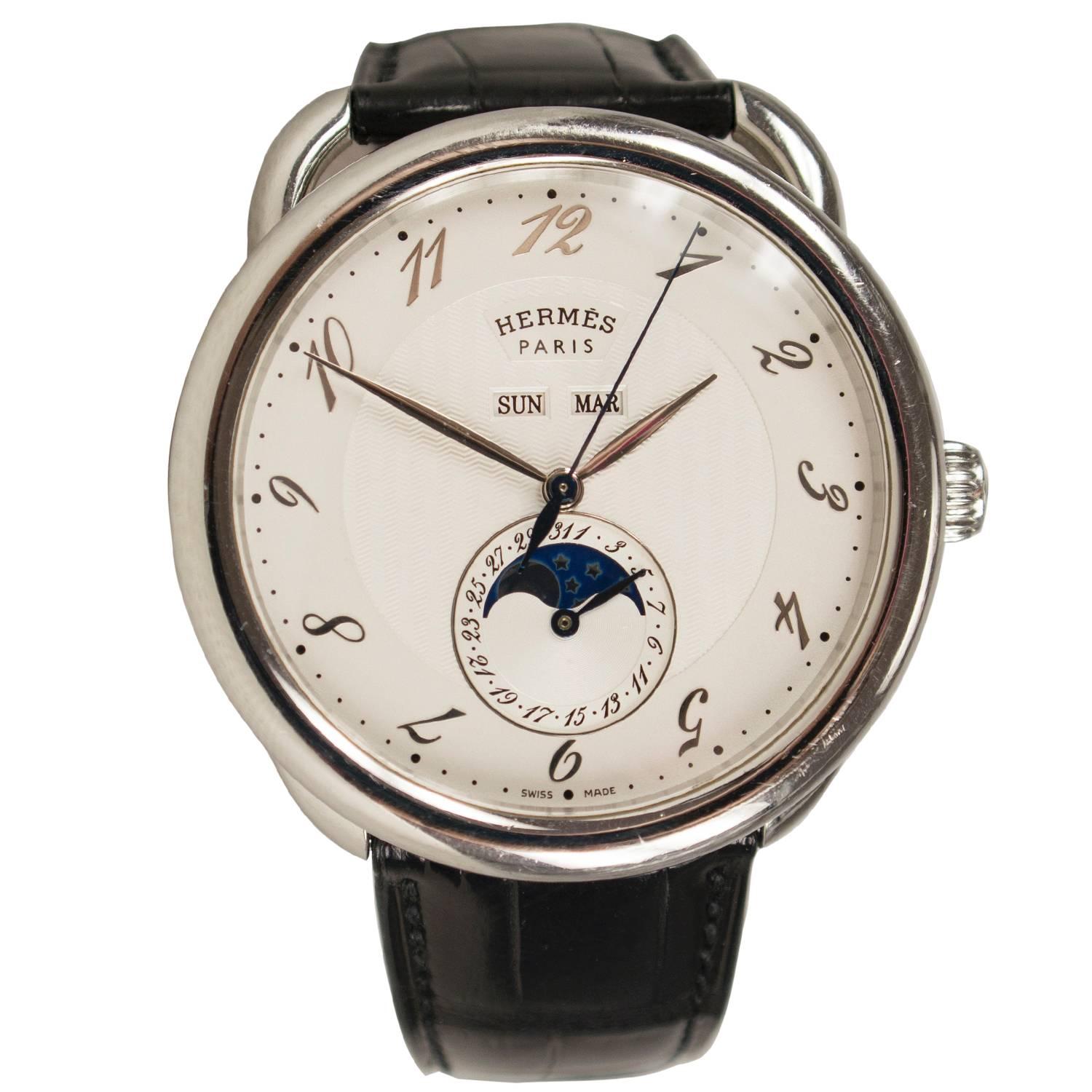 Hermès Arceau Watch Grande Lune Black 2012 For Sale