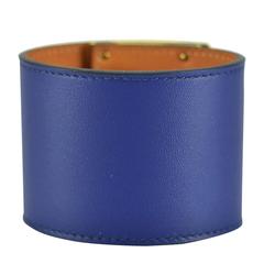 Hermes Bracelet Exreme Swift Leather Blue Saphir Color S size Gold Hardware 2015
