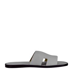 Hermes Men's Sandals Izmir Veau Leather White Color 43 Size 2016