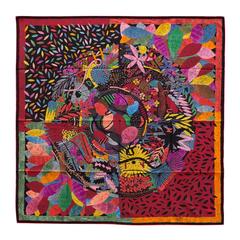 Foulard Hermès « Carre » 100 % soie « Chacun fait son nid » par Nigel Peake 2016