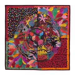 Hermes Scarf "Carre" 100% Silk "Chacun fait son nid" by Nigel Peake 2016