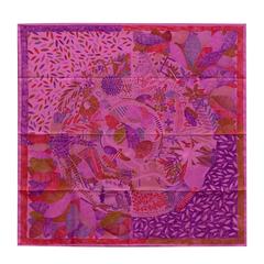 Hermes Scarf "Carre" 100% Silk "Chacun fait son nid" by Nigel Peake 2016