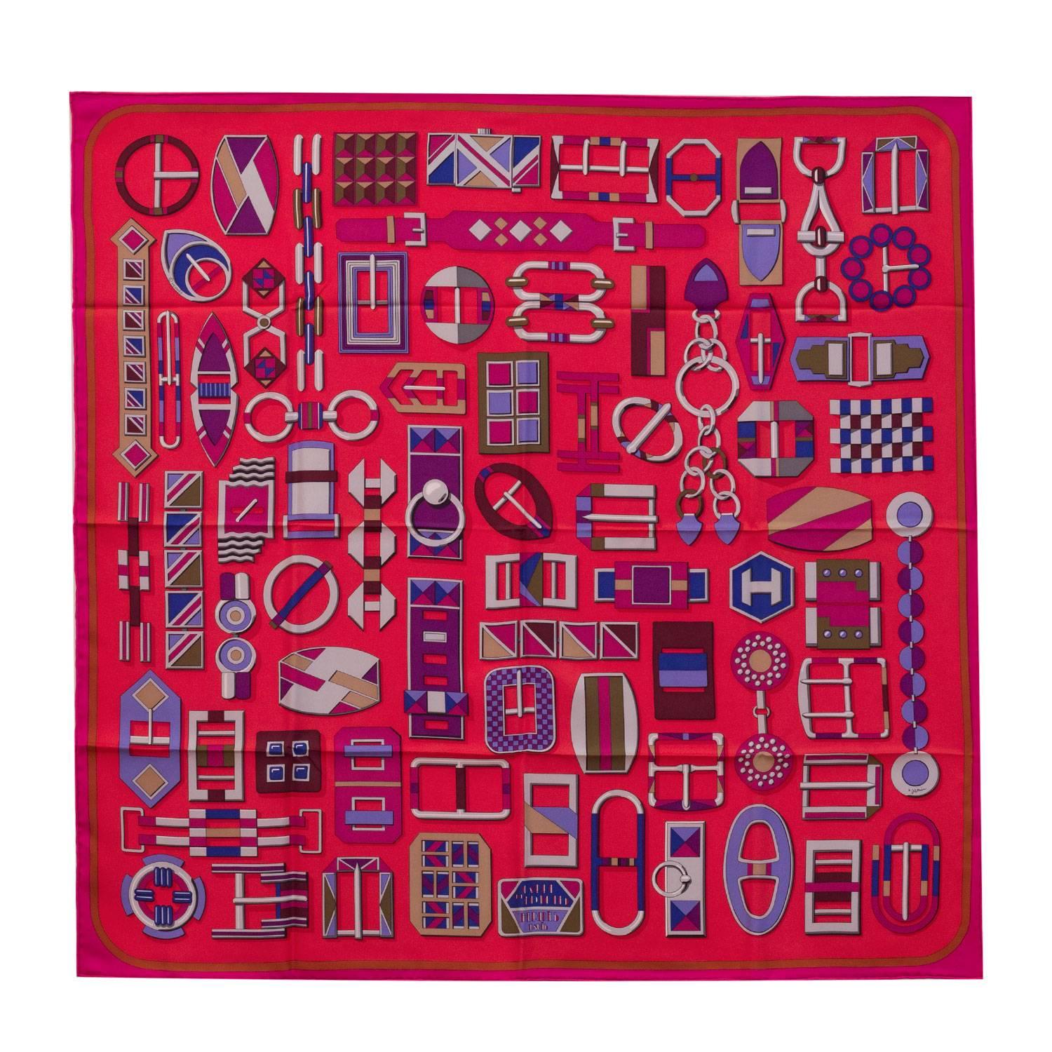 Hermes Scarf "Carre" "Carre en Boucles" 36" x 36" (90cmx90cm) 100% silk 2016