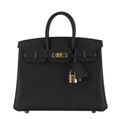 Hermes Handbag Birkin 25 Togo Leather 89 Black Color GHW 2017