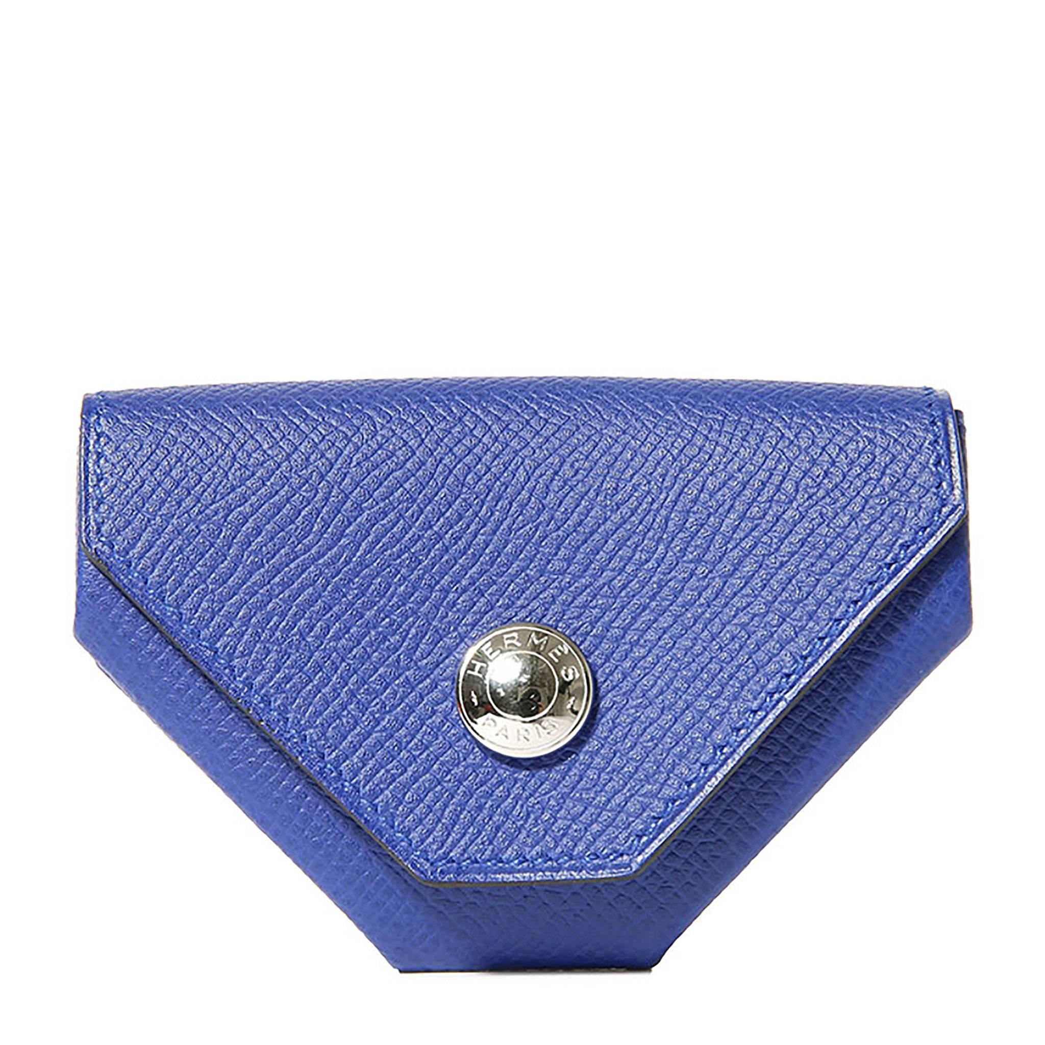 Hermes "Buckle" Purse Epsom Leather Blue Color PHW