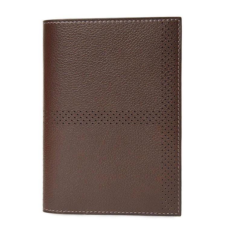 Hermes Passport Holder Dark Brown Color PHW at 1stDibs