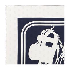 Hermes Scarf "Carre" "Brides de Gala Tatoo" 100% Silk Bees Navy / White Color