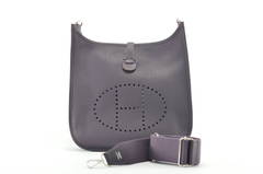 HERMES Handbag EVELYNE POCHE III 29 Taurillo Clemence Leather Raisin Colour